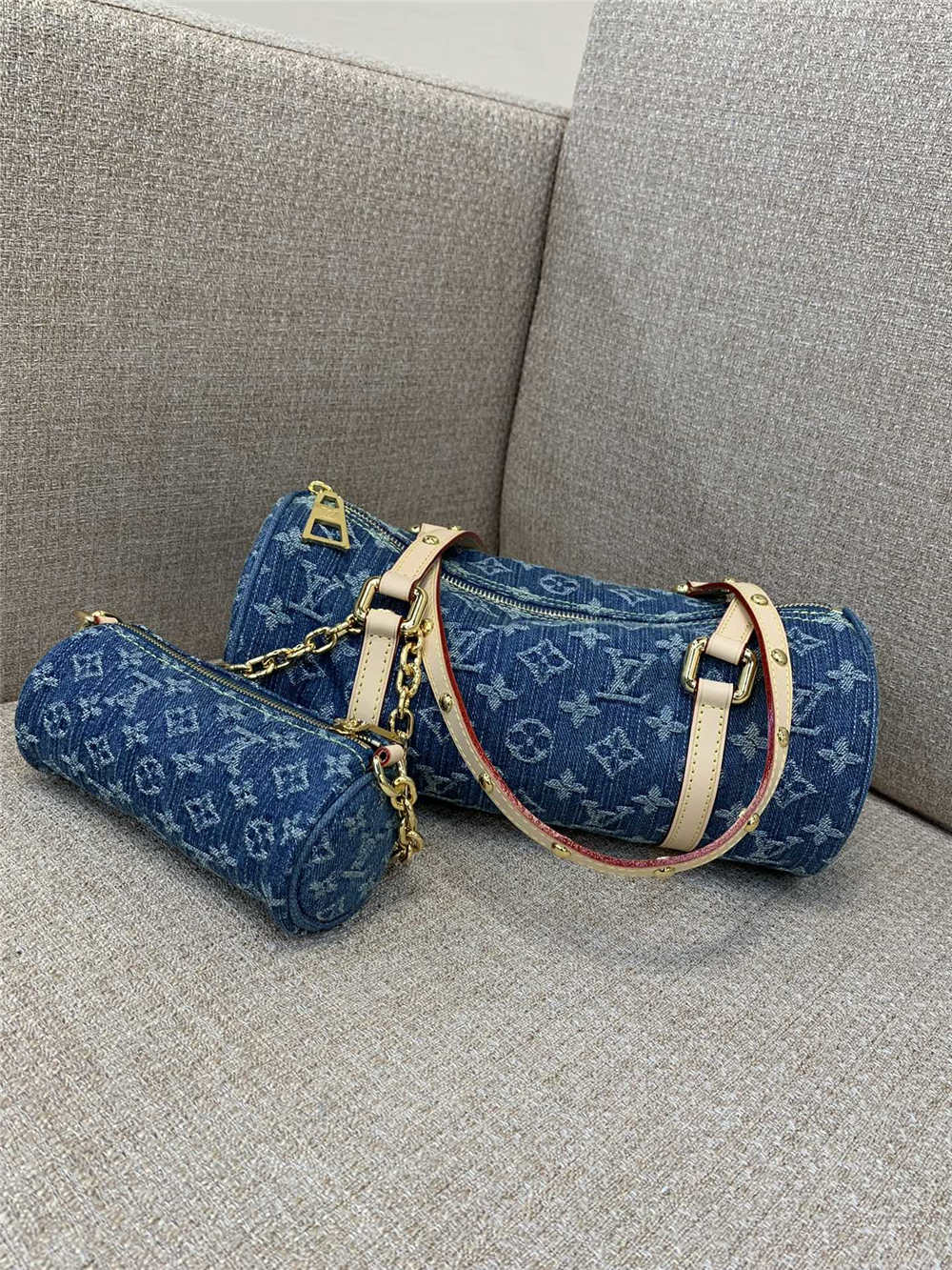 Louis Vuitton Papillon Denim Bleu  M46830  30x15x15cm 2025 new 